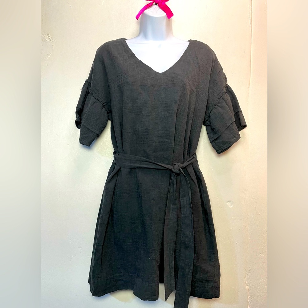 #0113 Universal Threads 100% cotton Muslin Shift Dress w/Belt -S